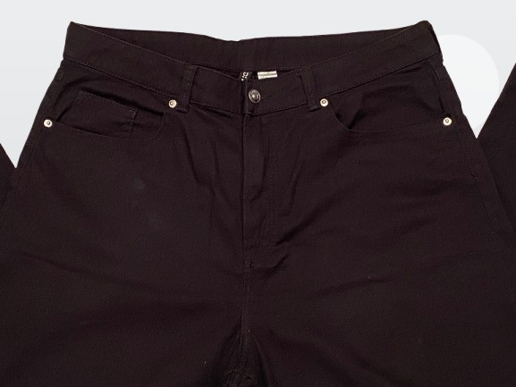 Divided H&M Women's Black Wide Leg Flared All Cotton Denim Jeans Size 10 thumbnail 7