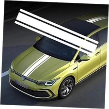  49"x 8.7" Car Hood Stripe Sticker Auto Racing Body Side Stripe Decal Yellow