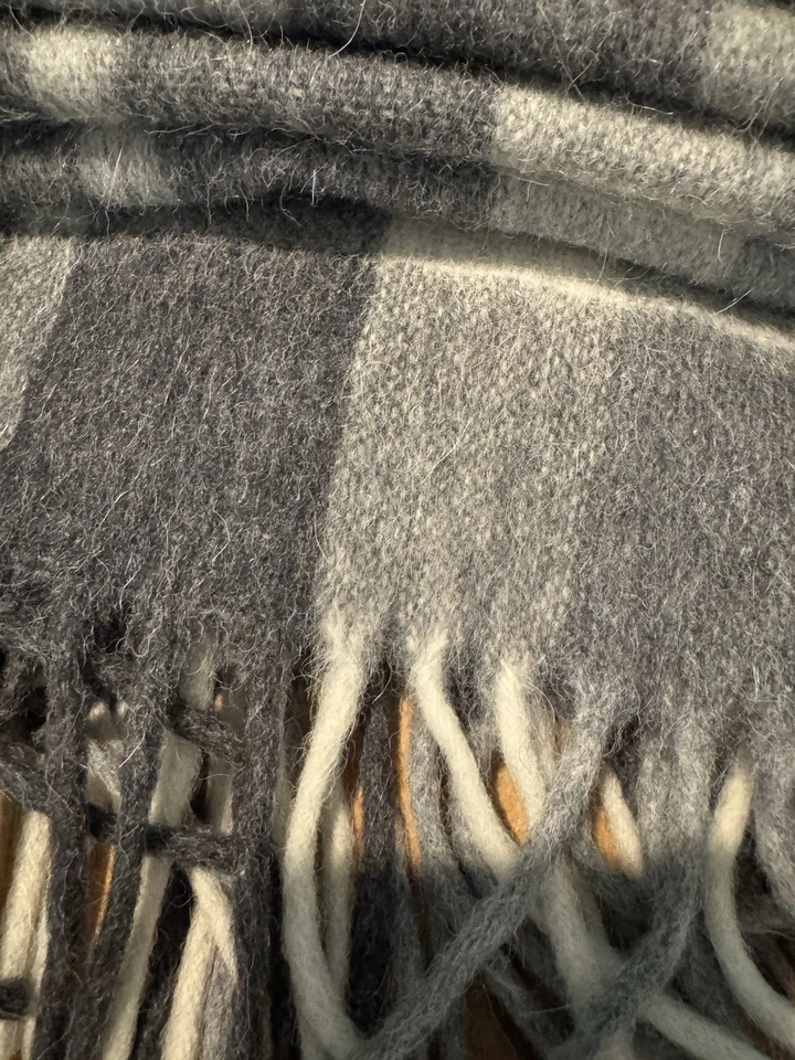 Kumpi альпака шерсти плед серый слоновой кости клетку бахрома Перу 72 X 54» роскошь мягкий - Изображение 3 из 4