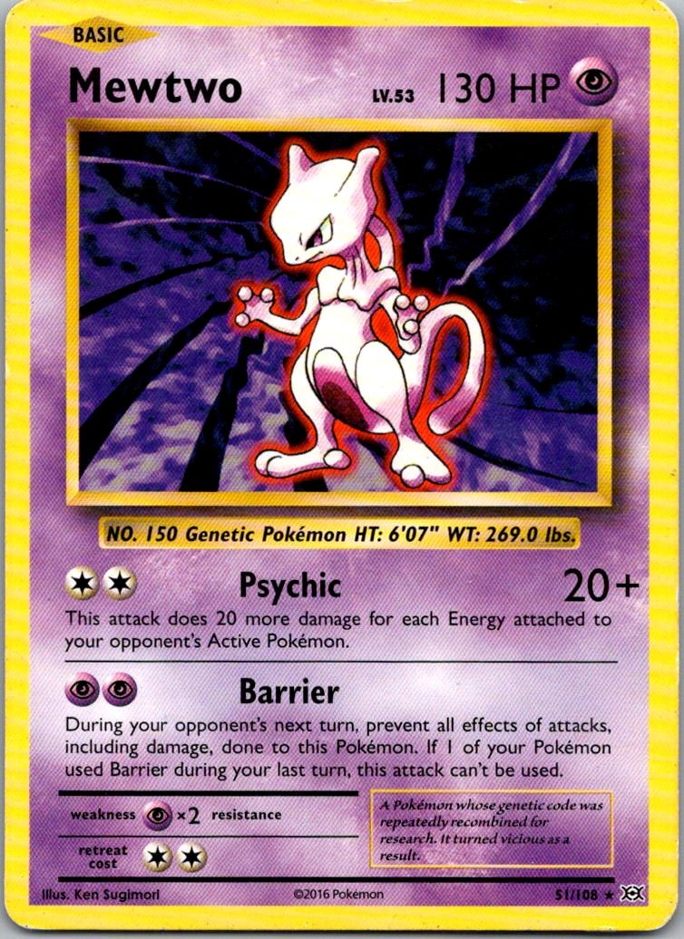Mewtwo Rare XY - Evolutions 51/108 LP