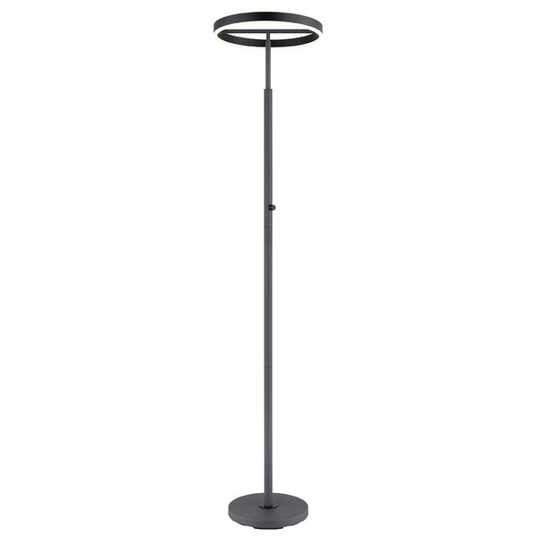 Stehlampe Led Standleuchte Leselampe Metall Schwarz Neigbar Drehdimmer H 179 Cm-image