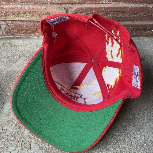 Vtg 90's Logo Athletic Kansas City Chiefs Splash Embroidered Cap Hat Snap Back - Picture 5 of 7