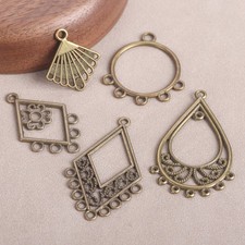 50pcs Antique Bronze Metal Chandelier Pendants Connectors Bails DIY Jewelry Lot