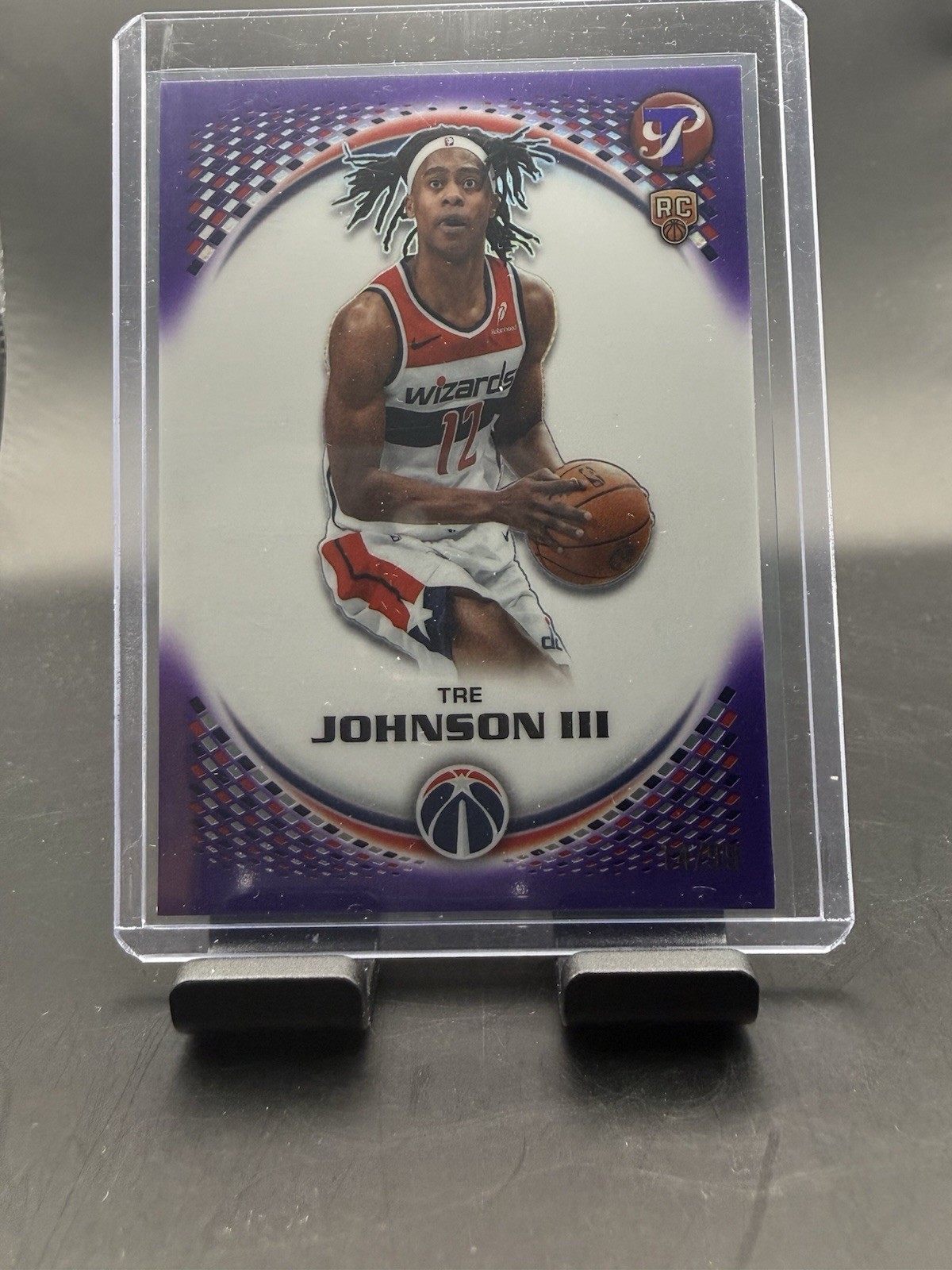 2025-26 Topps Pristine #118 Tre Johnson III Rookie Purple Refractor #38/99 G139