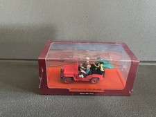 Modellauto Tim und Struppi Jeep Willis Rot Schwarze Insel Hergé Atlas in 1/43