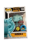 Funko Pop Star Wars Rebels Ahsoka Glow LACC Exclusive # 130 DAMAGED BOX