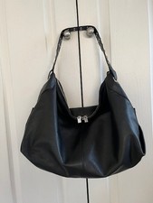 French Connection Black 100% Leather Slouchy Handbag with Branded Dustbag