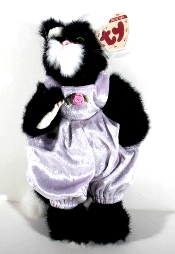 VINTAGE 1993 TY ATTIC TREASURES 9" PURRCY THE CAT JOINTED RETIRED RARE MINT!