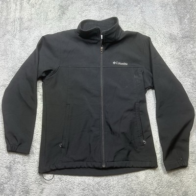 Columbia Ascender Softshell Jacket Mens M Black Fleece Lined Full Zip Outdoor