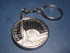 Key Chain Ring 1986 U.S. Half Dollar Statue of Liberty Immigrants neat gift