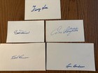 MLB HOF Signed Index Cards Lot of 5 - Lemon, Boudreau, Slaughter, Doerr and Kell — photo 1