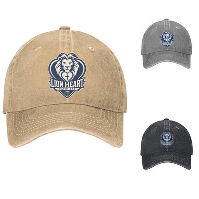 Lion Heart Cross Baseball Cap, Faith Love Vintage Dad Hat