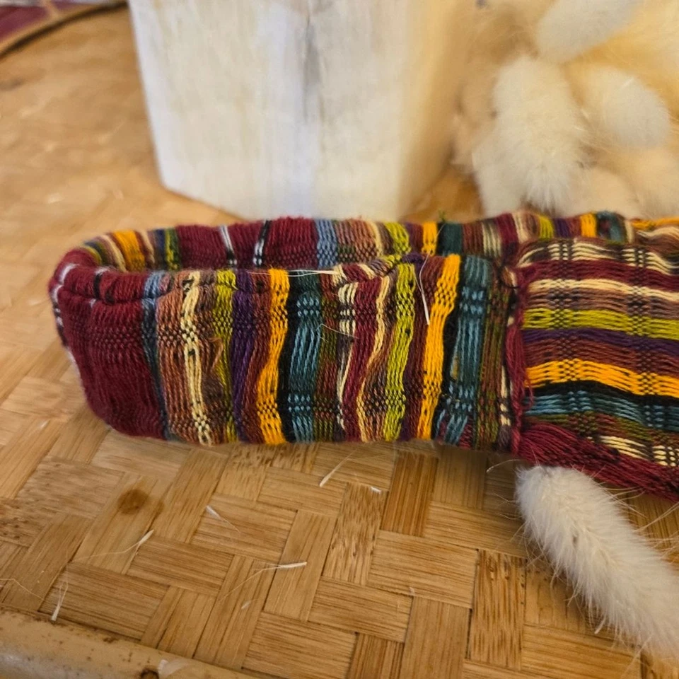 墨西哥艺术家手工制作彩色条纹头带编织纺织品 — 第 4/4 张图片