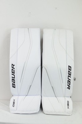 Bauer GSX Junior Goalie Leg Pads Size Large 30+ White/Silver (0501-607)