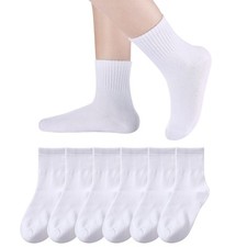 Kids Athletic Crew Socks Boys Girls Cotton School Uniform Casual Basic Socks ...