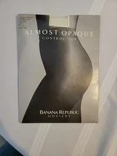 Banana Republic sz Medium Control Top Pantyhose Almost Opaque Ivory New