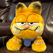 Dakin Garfield Vintage 1978 Cat Plush Stuffed Animal Blue Pajamas Small