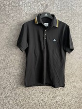 VIVIENNE WESTWOOD CLASSIC SHORT SLEEVE POLO SHIRT MENS SIZE M BLACK COLOR