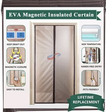 Cortina de puerta magnética con aislamiento térmico 39" x 99" beige - A0111