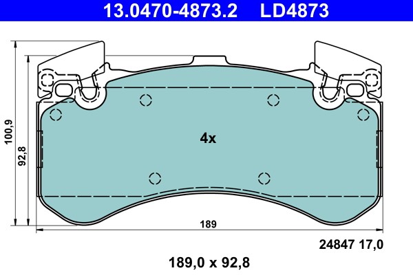 Bremsbelagsatz FÜR Audi A6 C7 Avant (4G5, 4GD) - ATE 13.0470-4873.2-image