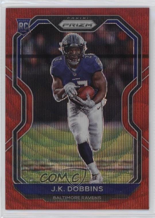 2020 Panini Prizm Rookie Red Wave Prizm 33/149 JK Dobbins #379 Rookie RC 14xs