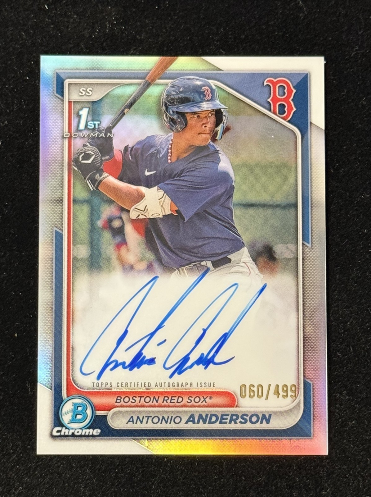 2024 Bowman Chrome ANTONIO ANDERSON #CPA-AAN 1st Refractor Auto /499 Red Sox