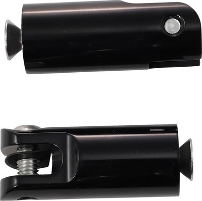 Accutronix Billet Front Footpeg Mounts 2-1/2in. Black FPMT200-B Pair