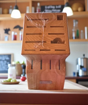 WÜSTHOF Wusthof Classic Natural Beechwood 15 SLOT KNIFE STORAGE BLOCK Factory Sealed!