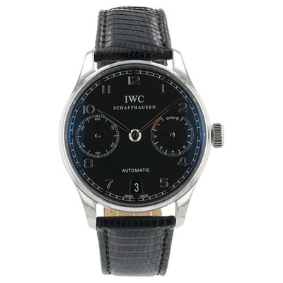 IWC Portuguese Stainless Steel Black Dial 42mm Automatic Movement Mens IW500109