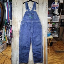 Key Imperial Denim Bib Overalls Men  s 44x34 USA Workwear Carpenter 100 Cotton