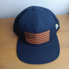 Branded Bills Style 100 Snapback Hat Acrylic Wool American Flag Leather Patch