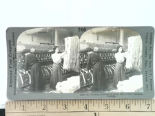 Winding Bobbins in Linen Mill Stereoview Keystone View Co. 1906 Canada