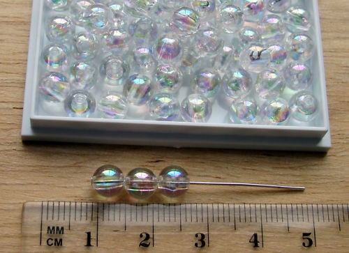 150 round 6mm smooth AB transparent beads plastic acrylic choose colour - Picture 14 of 22