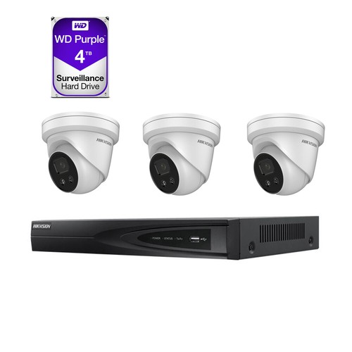 Kit HIKVISION CCTV NVR IP POE 4 canales 4K 4MP cámara AcuSense con audio - Imagen 23 de 24