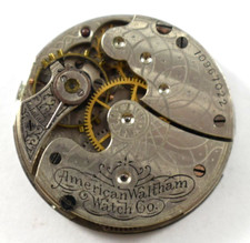 Vintage Waltham Seaside 0s 7J Hunting Pocket Watch Movement lot.qk
