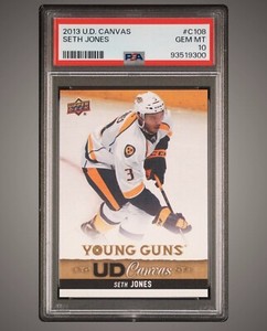 2013-14 Upper Deck Seth Jones C108 UD Canvas Young Guns Rookie PSA 10 Blackhawks