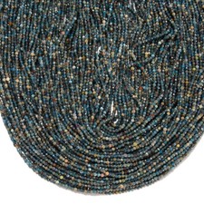 2MM Natural Blue Apatite Gemstone Micro Faceted Round 15 inch 80019843-P113 