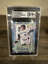2021 Leaf Metal Perfect Game Eli Serrano III 1/1 Platinum Wave Autograph