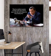 Wolf of Wall Street  Framed Canvas  Movie Poster Motivational Leonardo DiCaprio