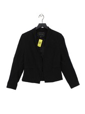 Forever New Women's Blazer Uk 12 Black Cotton