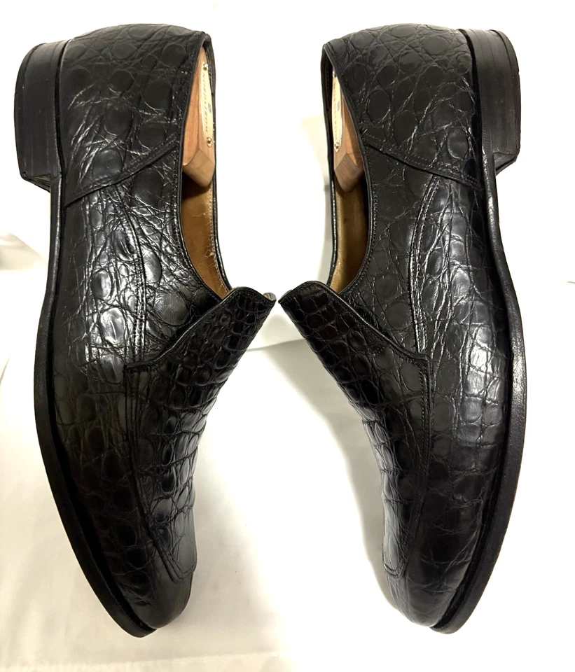CHURCH’S MENS BLACK FULL GENUINE ALLIGATOR SKIN LOAFER SHOES SIZE 10 U.K /11 U.S - Image 4 of 4