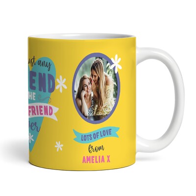 Personalisierte Tasse The Best Ever Friend Geschenk Foto Gelb Tee Kaffee