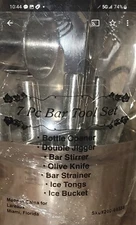 7 PIECES LAREAUX BAR TOOL SET, Stainless Steel, NEW, SEALED.