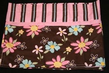 Trend Lab Brown Pink Floral Window Valance nursery decor 82x15 nwop