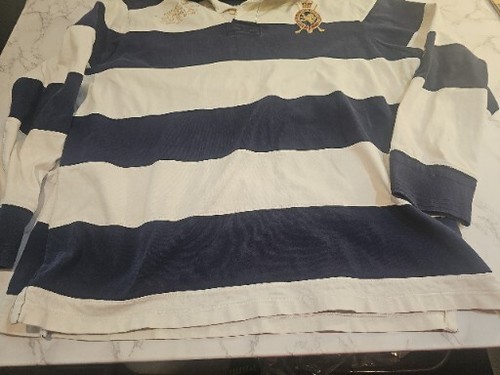 Mens Polo Golf Club Long Sleeve Collared Striped Shirt Size 2XL Blue White - Picture 6 of 10