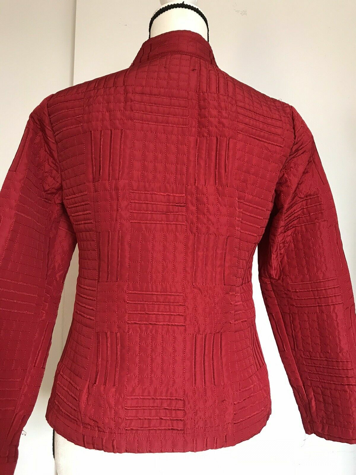 Analogy Button Down Mandarin Collared Red Embroid… - image 5