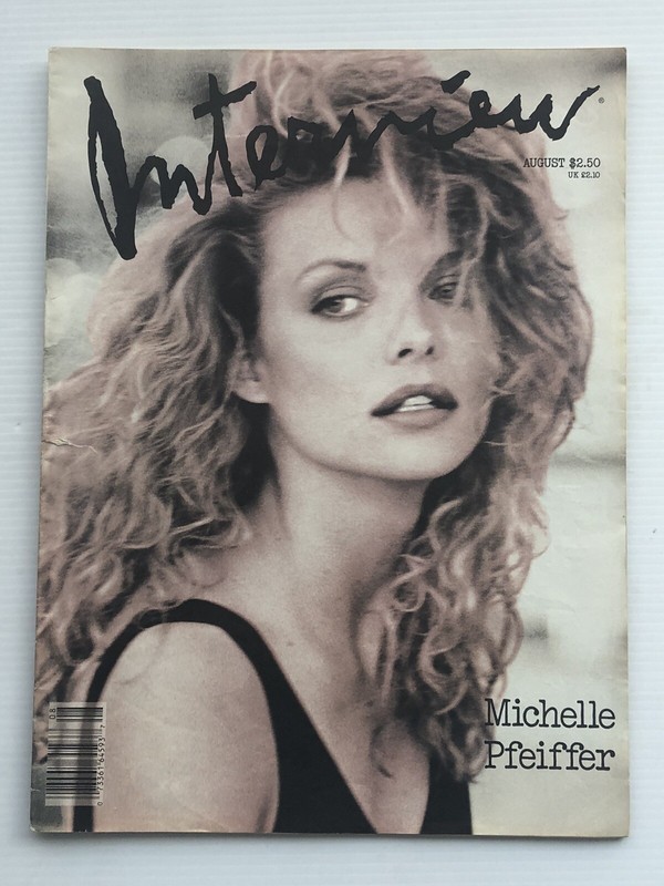 Interview magazine Aug 1988  Michell Pfeiffer , Great Ads Vintage Fashion Rag.