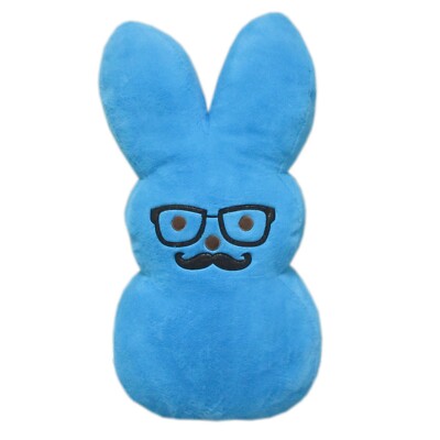 PEEPS Jumbo 40â Plush BLUE Glasses Moustache Marshmallow Easter Bunny Toy Decor 842993140925 | eBay