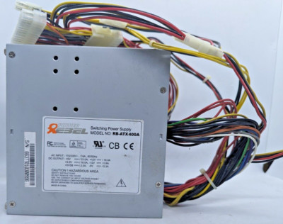 POWER REBEL SWITCHING POWER SUPPLY Model# RB-ATX400A 230V S/N 66377010300996