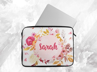 Personalized Flamingo Laptop Case Sleeve - Custom Name Neoprene Sleeve For Laptop/Tablet/Chromebook 4 thumbnail image